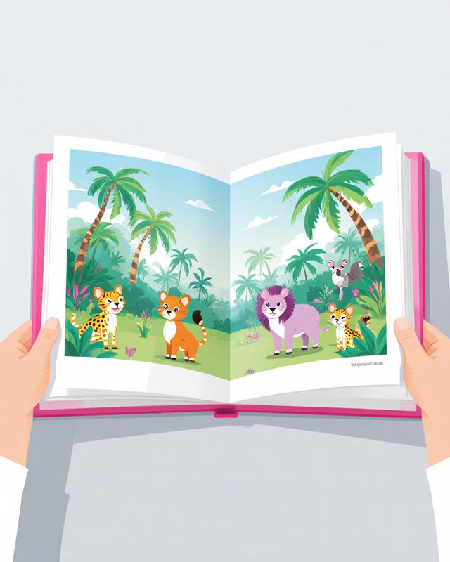 Illustration of a magical forest in a picture book