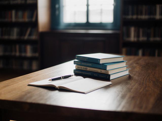 Sturdy study table with academic guides