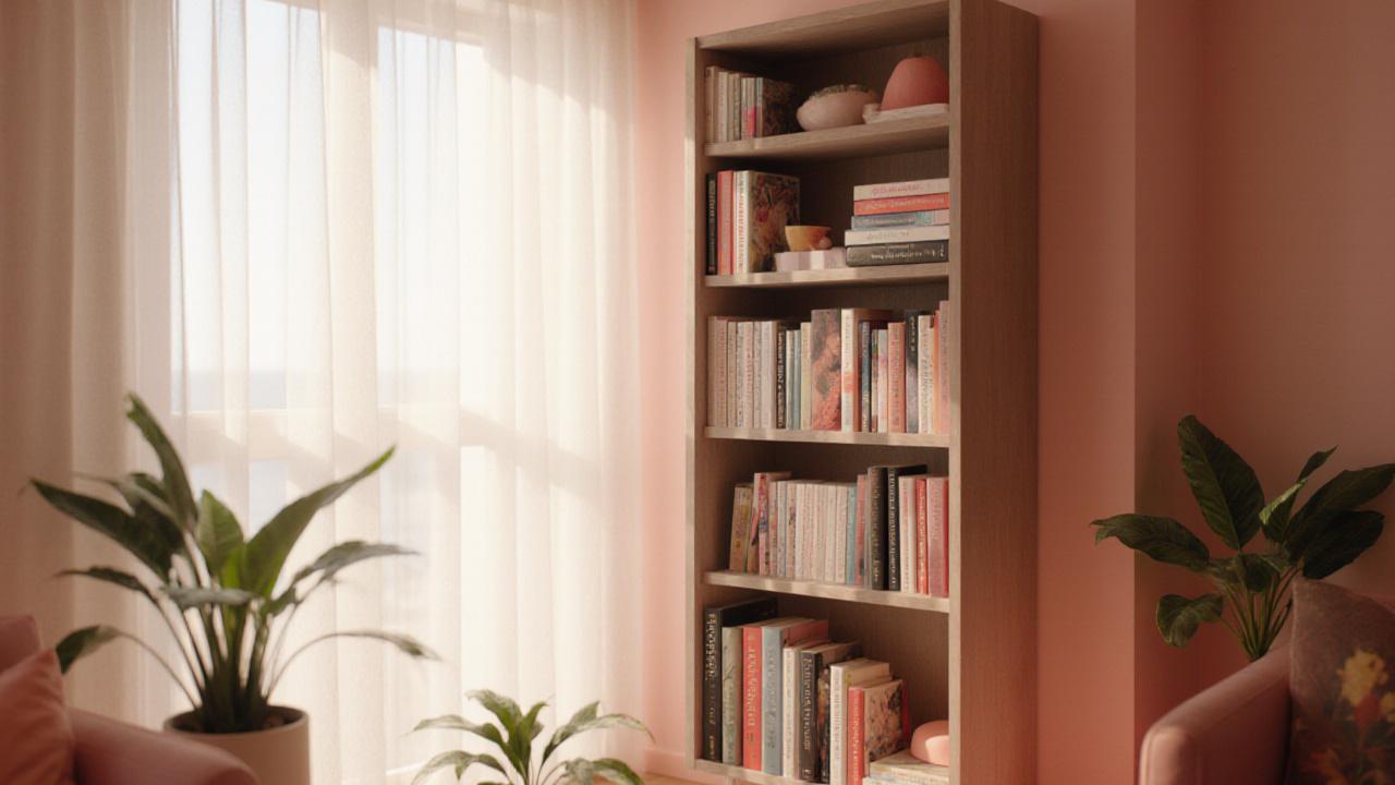 Cozy reading nook with diverse romance novel covers displayed